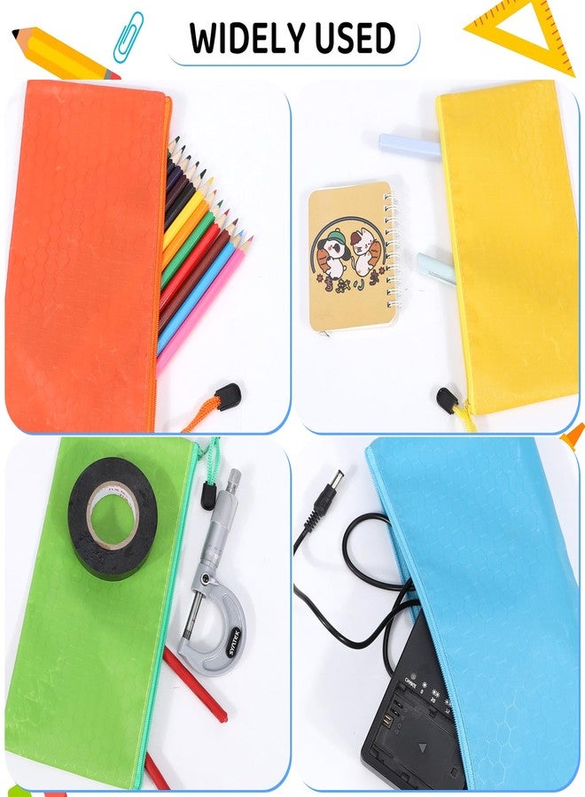 YOPCDJ 48pcs Zipper Pouches - Pencil Pouch 9.2x4.5 Inches Pencil Case ,Bill Size Pencil Box - Waterproof Pencil Bags Small Organizing Bags in 12 Colors for Office Supplies Storage and Travel Accessories - Image 4