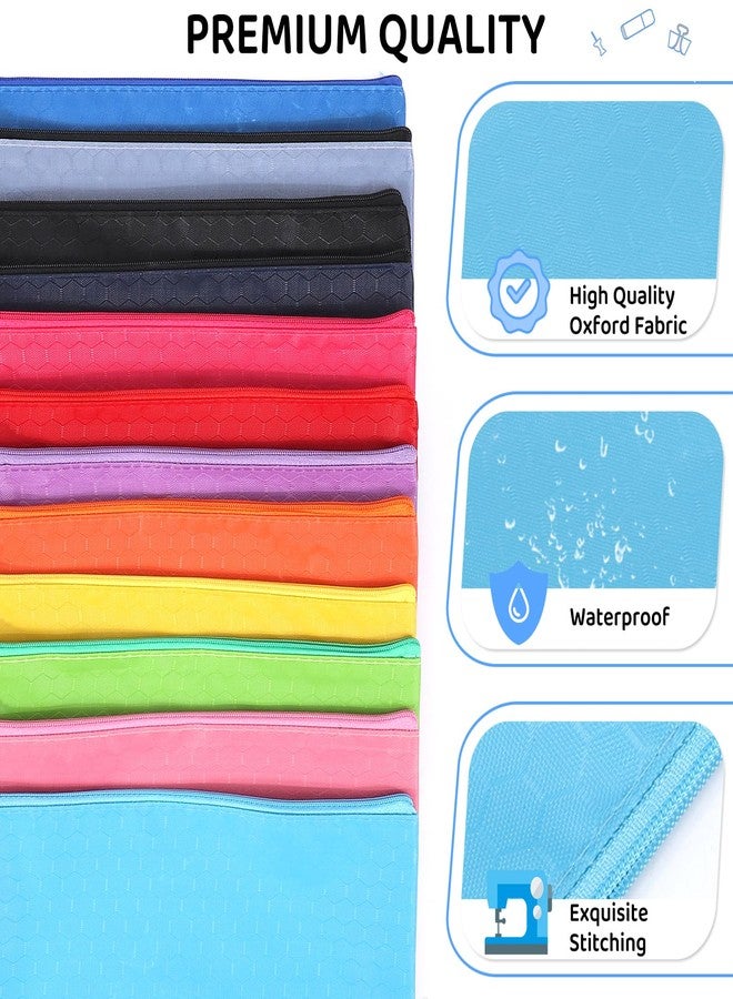 YOPCDJ 48pcs Zipper Pouches - Pencil Pouch 9.2x4.5 Inches Pencil Case ,Bill Size Pencil Box - Waterproof Pencil Bags Small Organizing Bags in 12 Colors for Office Supplies Storage and Travel Accessories - Image 3