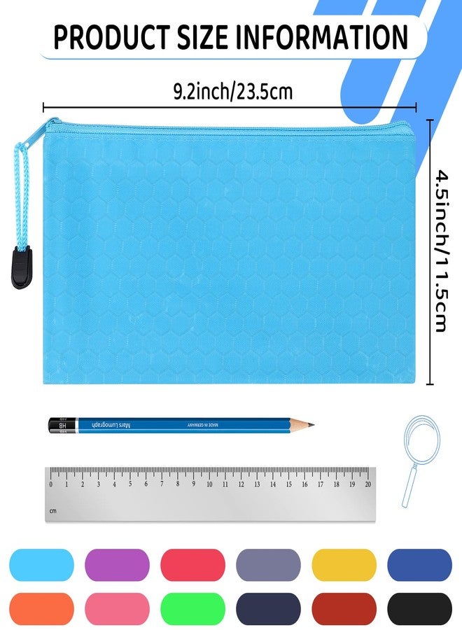 YOPCDJ 48pcs Zipper Pouches - Pencil Pouch 9.2x4.5 Inches Pencil Case ,Bill Size Pencil Box - Waterproof Pencil Bags Small Organizing Bags in 12 Colors for Office Supplies Storage and Travel Accessories - Image 2
