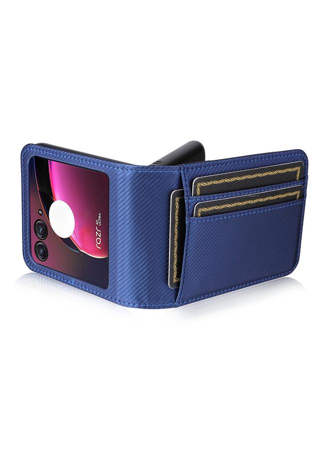 اس-توب جراب لهاتف Motorola Moto Razr 40 Ultra مزود بفتحة للبطاقات من جلد البولي يوريثان مع جراب هاتف PC - Image 5