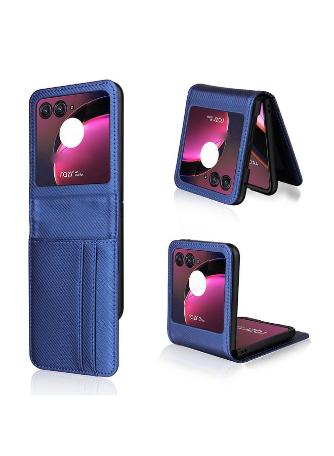 اس-توب جراب لهاتف Motorola Moto Razr 40 Ultra مزود بفتحة للبطاقات من جلد البولي يوريثان مع جراب هاتف PC - Image 1