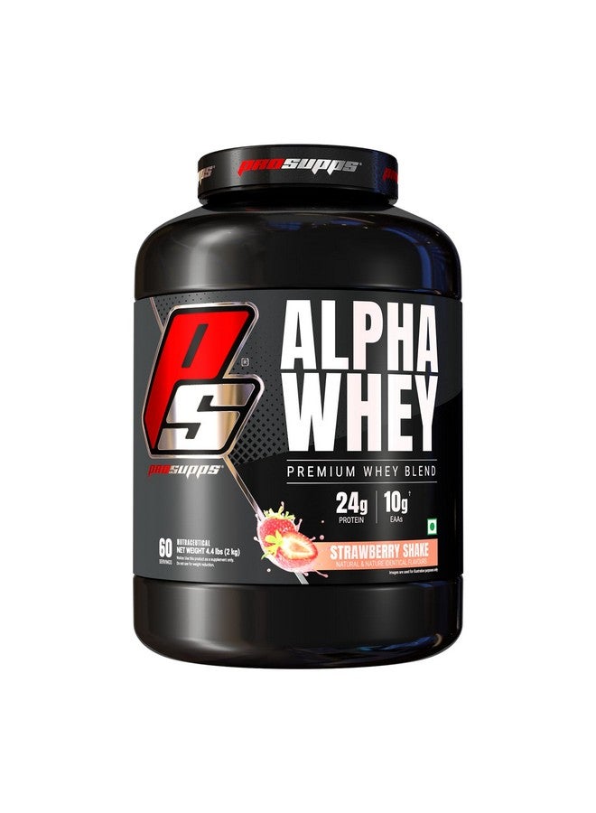 PRO SUPPS Alpha Whey Protein | High Rated Whey Protein | Premium Whey Protein | Mass Gainer | 24g Protein | 10g EAA | Protein Powder for Bodybuilding | Sports Supplement | 2Kg (Strawberry Shake) - Image 1