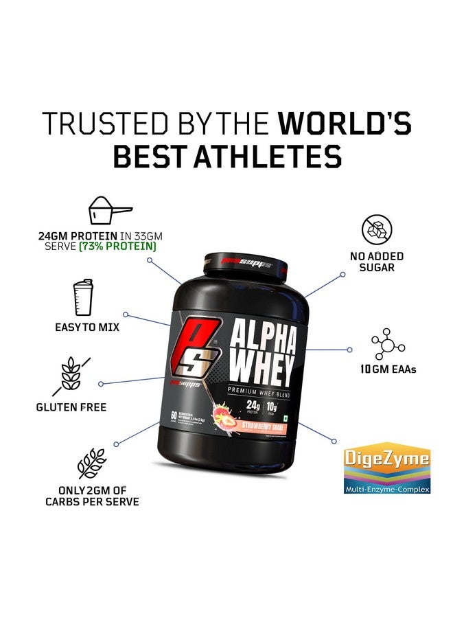PRO SUPPS Alpha Whey Protein | High Rated Whey Protein | Premium Whey Protein | Mass Gainer | 24g Protein | 10g EAA | Protein Powder for Bodybuilding | Sports Supplement | 2Kg (Strawberry Shake) - Image 4
