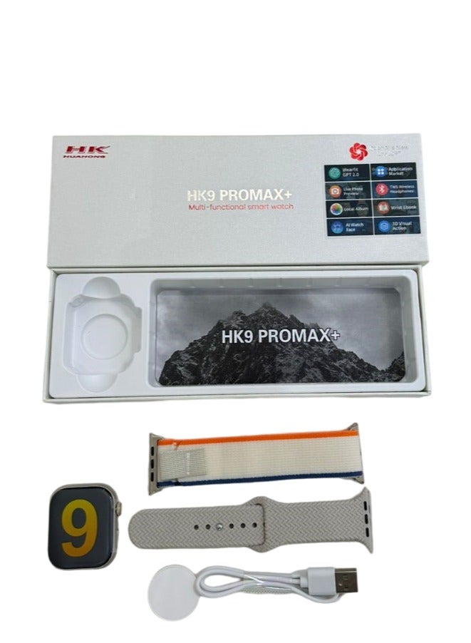 hk9 pro max plus smart watch  Elegant Design Support Bluetooth Calls Support Wireless Charging| Touch Screen compatible with IOS & android for men and women - Image 1