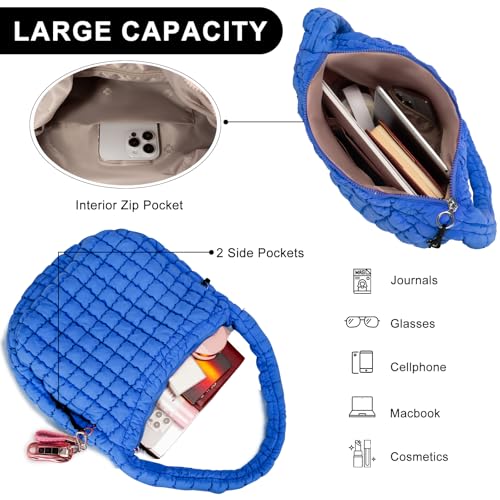 GASSDA Puffer Tote Bag for Women Large Quilted Puffy Lightweight Carryall Crossbody Tote Bag for Women (Blue) - Image 4