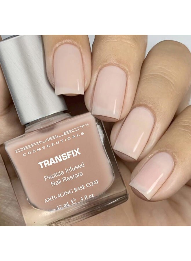Dermelect Transfix Nail Restore Base Coat- with Keratin Protein Peptides Strengthening, Nourishing, Concealing Treatment for Weak Nails, Peeling, Breaking, Splitting, Gel/Acrylic/Powder Damage 0.4 oz - Image 2