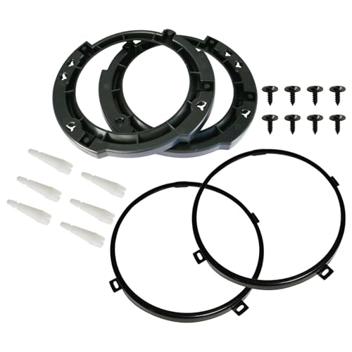 BOATSHIP 7 Inch Round Headlight Mounting Bracket Retaining Ring Black with Headlight Metal Ring Left and Right Compatible with 20072017 Jeep Wrangler JK - Image 1