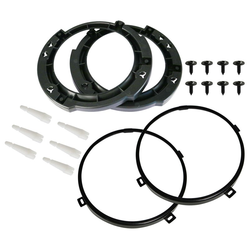 BOATSHIP 7 Inch Round Headlight Mounting Bracket Retaining Ring Black with Headlight Metal Ring Left and Right Compatible with 20072017 Jeep Wrangler JK - Image 2