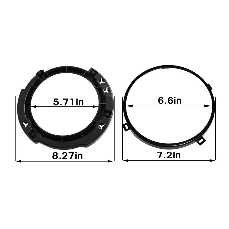 BOATSHIP 7 Inch Round Headlight Mounting Bracket Retaining Ring Black with Headlight Metal Ring Left and Right Compatible with 20072017 Jeep Wrangler JK - Image 4