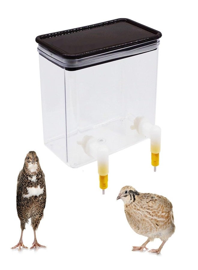 FOIBURELY Baby Bird Button Quail Yellow Water Feeder with Double Nipple Drinker - Image 1