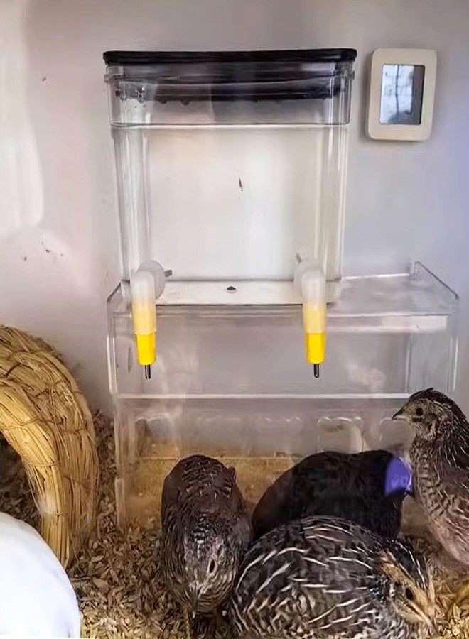 FOIBURELY Baby Bird Button Quail Yellow Water Feeder with Double Nipple Drinker - Image 4