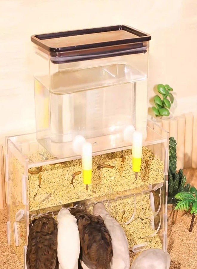 FOIBURELY Baby Bird Button Quail Yellow Water Feeder with Double Nipple Drinker - Image 3