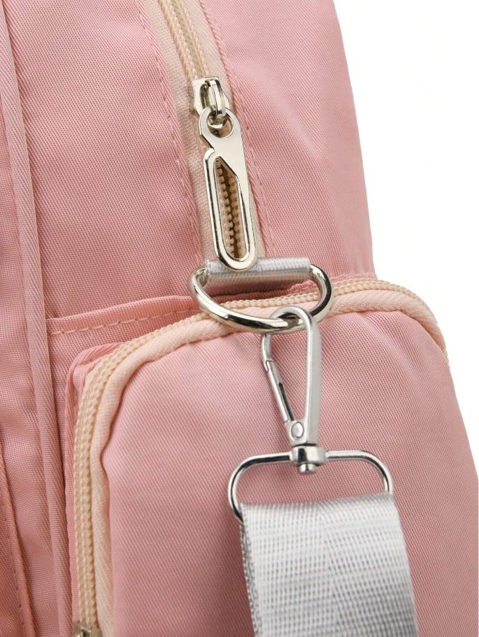 Winnies Diaper Tote Cum Backpack Maternity Bag for Moms | Stylish Lightweight Mother Bags with Zipper Closure & Adjustable Shoulder Strap | Baby Travel Organiser (Pink) - Image 5