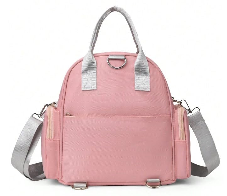 Winnies Diaper Tote Cum Backpack Maternity Bag for Moms | Stylish Lightweight Mother Bags with Zipper Closure & Adjustable Shoulder Strap | Baby Travel Organiser (Pink) - Image 2