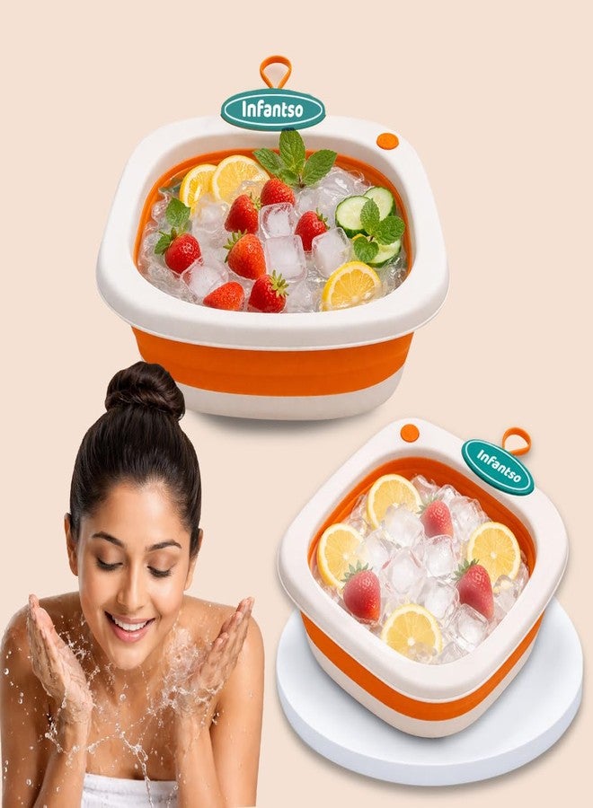 Infantso Multi Purpose Portable Washbasin, Space Saving, Foldable & Expandable Wash Tub for Travelling, Easy Wash Childern's Clothes, Baby Head Wash Tub, Perfect for Baby Bottles - Image 2