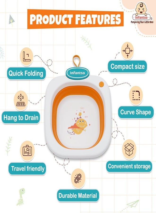 Infantso Multi Purpose Portable Washbasin, Space Saving, Foldable & Expandable Wash Tub for Travelling, Easy Wash Childern's Clothes, Baby Head Wash Tub, Perfect for Baby Bottles - Image 3