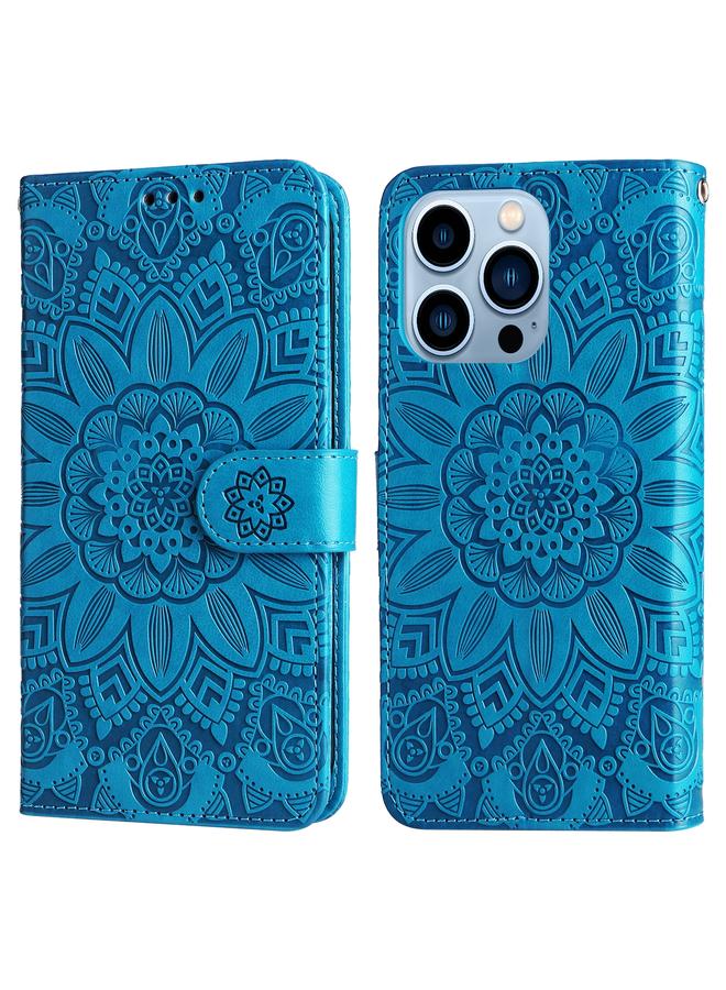 Zaboon Case For iPhone 13 Pro Embossed Sunflower Leather Phone Case - Image 2