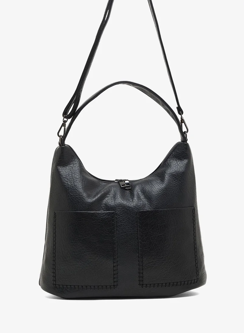 Ginger pocket detail PU crossbody with top handle