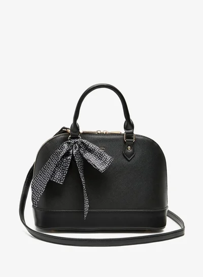 Flora Bella By Shoexpress Women Solid Bowler Bag with Detachable Strap and Zip Closure