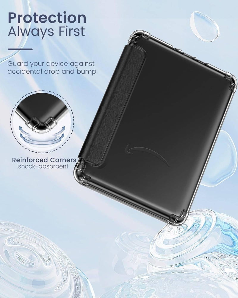 Vurtboly Acrylic Case for All-new 7" Kindle Paperwhite 12th Generation 2024&Kindle Colorsoft Signature Edition 2024, Ultra Clear Hard Transparent Cover Back Light Shell with Auto Wake/Sleep (Black) - Image 4