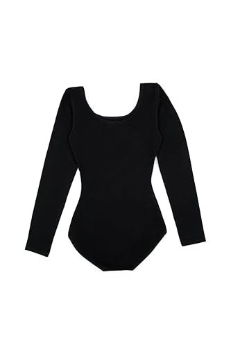 Capezio girls Classic Long Sleeve athletic leotards, Black, 12 14 US - Image 2