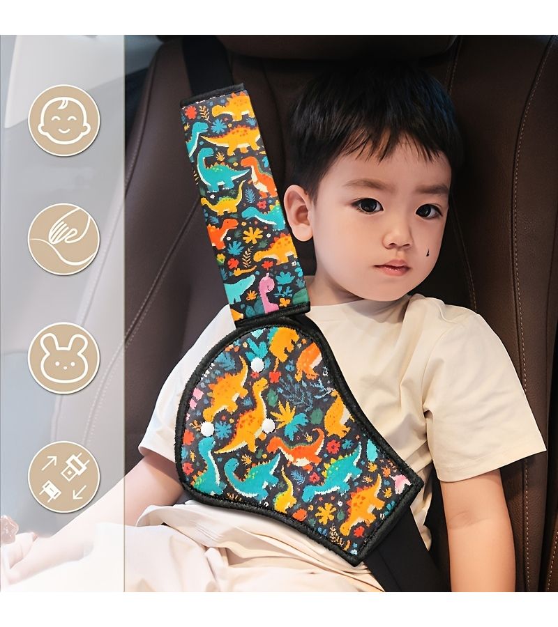 Car Seat Belt Shoulder And Belly Pad Set Small Car Pattern - Image 2