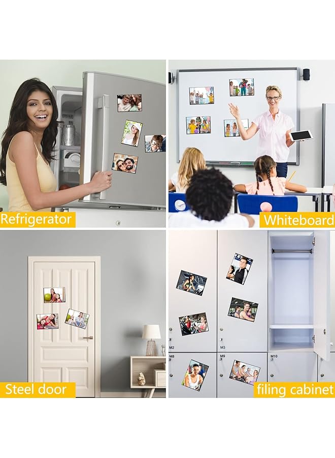 erorex Magnetic Picture Frames For Refrigerator 4X6 Inches Black Magnetic Photo Frames With Plastic Sleeves For Fridge Locker Cabinet 15 Units - Image 2