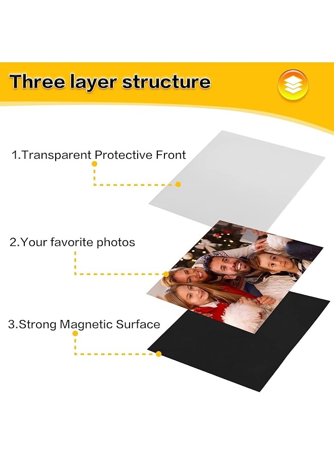 erorex Magnetic Picture Frames For Refrigerator 4X6 Inches Black Magnetic Photo Frames With Plastic Sleeves For Fridge Locker Cabinet 15 Units - Image 4