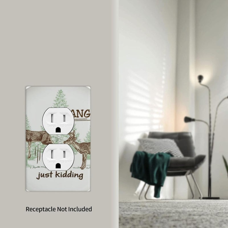 Just Kidding! Hunting Humor 1-Gang Outlet Covers Duplex Outlet Wall Plate Cover Decorative Electrical Wall Plate Receptacle Switchplate Decorate Plug Cover For Bedroom - Image 4