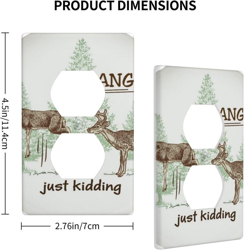 Just Kidding! Hunting Humor 1-Gang Outlet Covers Duplex Outlet Wall Plate Cover Decorative Electrical Wall Plate Receptacle Switchplate Decorate Plug Cover For Bedroom - Image 2