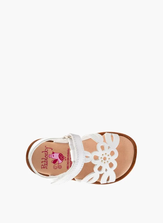 بابلوسكي Girls Strap Sandals With Hook And Loop Closure