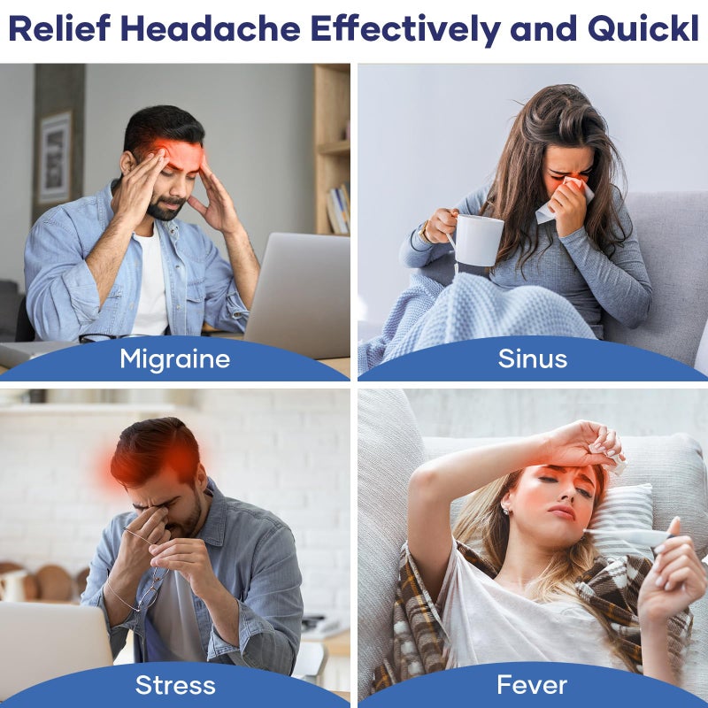 Qnoon Migraine Relief Cap, Headache Relief Cap Mask Products, Cooling Odorless Gel Ice Head Wrap for Tension, Stress,Hangover & Puffy Eyes - Image 5