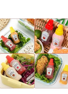 Mini Portable Ketchup Bottles 25ml - Pack of 4 Squeeze Condiment Bottles Perfect for Lunch Boxes