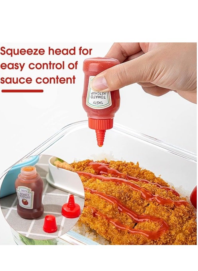 Spaceshoop - Mini Portable Ketchup Bottles 25ml - Pack of 4 Squeeze Condiment Bottles Perfect for Lunch Boxes - Image 1