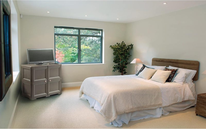 Clevermade Omnimodus Plastic Storage Cabinet with Doors Lightweight Cupboard with 1 Shelf for Organization Easy Assembly Cream - Image 2