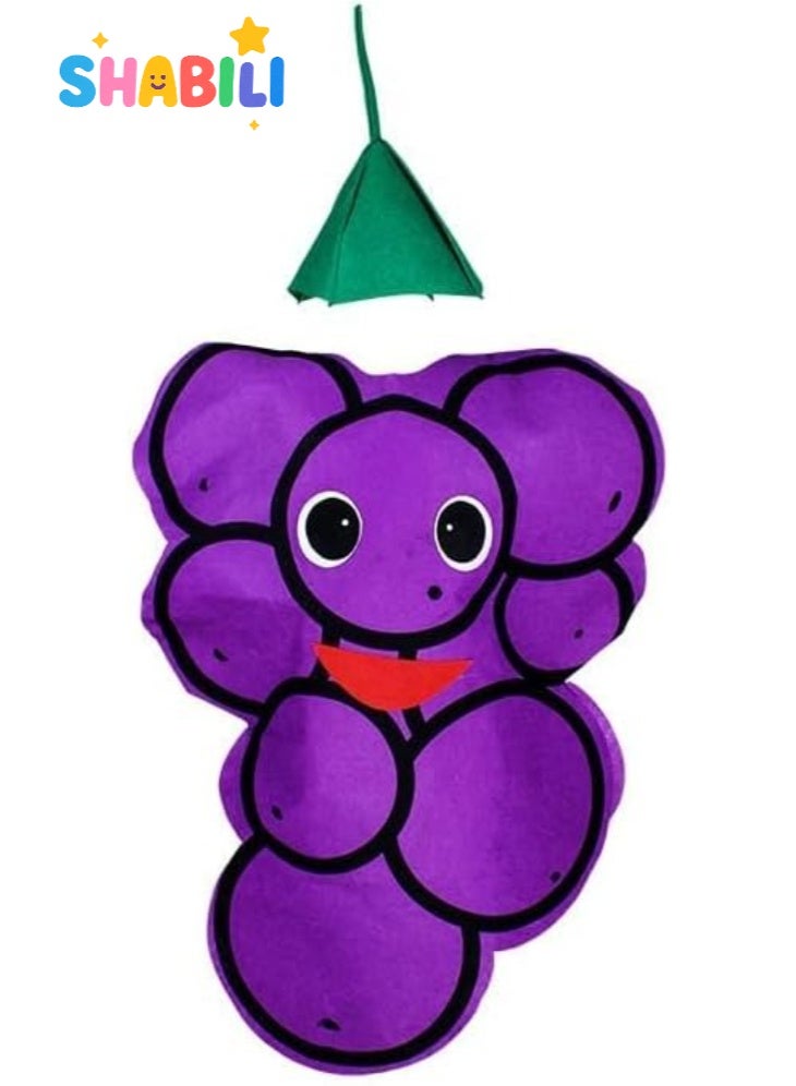 SHABILI Kids Grape Fruit Costume Outfit for Boys and Girls, Halloween Vegetable and Fruit Fancy Dress Cosplay for Children, Toddler Farm Nature Day School Performance Stage Party Suit (Non-Woven Fabric, Fits 100–140cm) - Image 1
