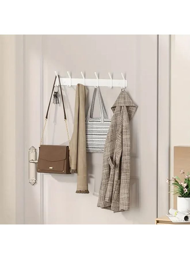 رفيف حائط معدني من طراز White Boho بأربطة معدنية، 6 خطافات، منظّم للممرات مقاس 17.7 بوصة - Image 5