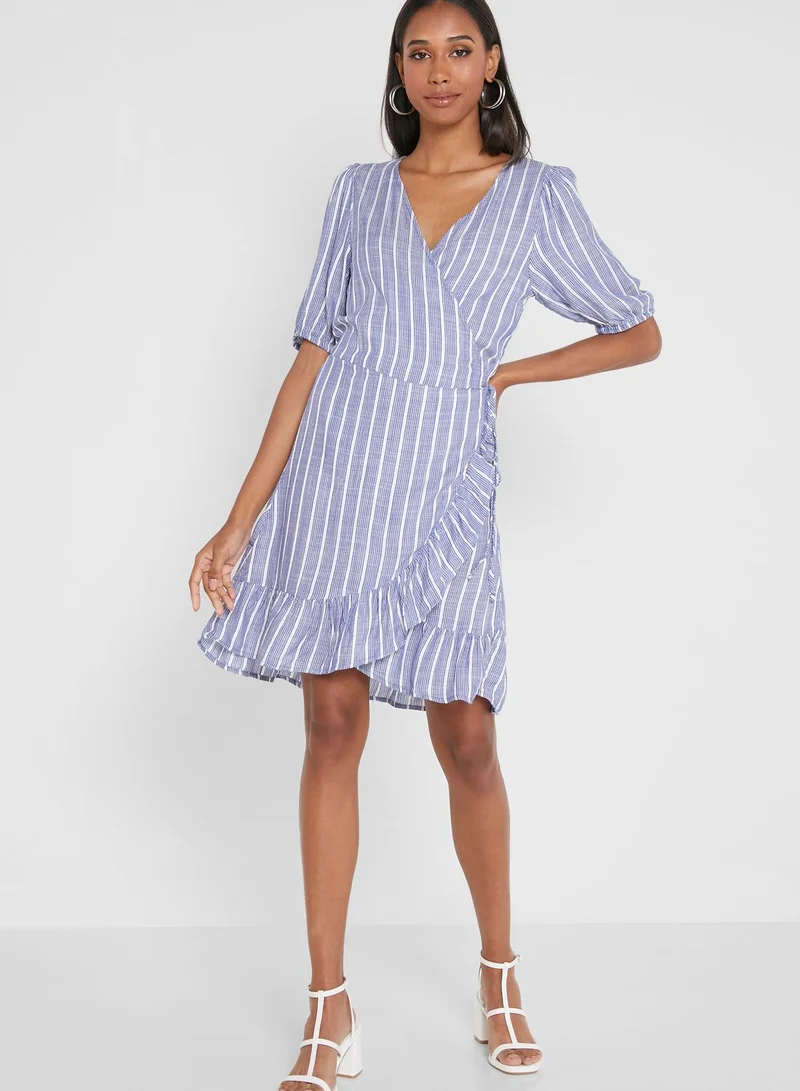 Jacqueline de Yong V-Neck Ruffle Detail Dress