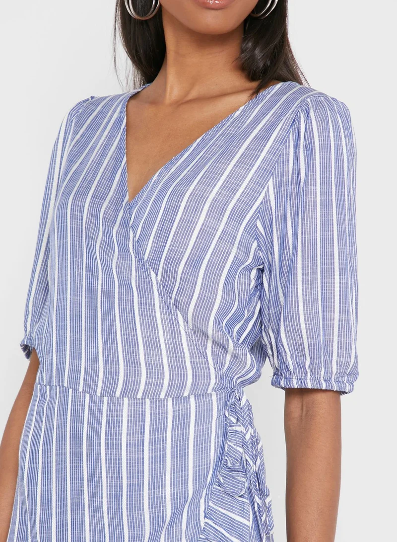 Jacqueline de Yong V-Neck Ruffle Detail Dress