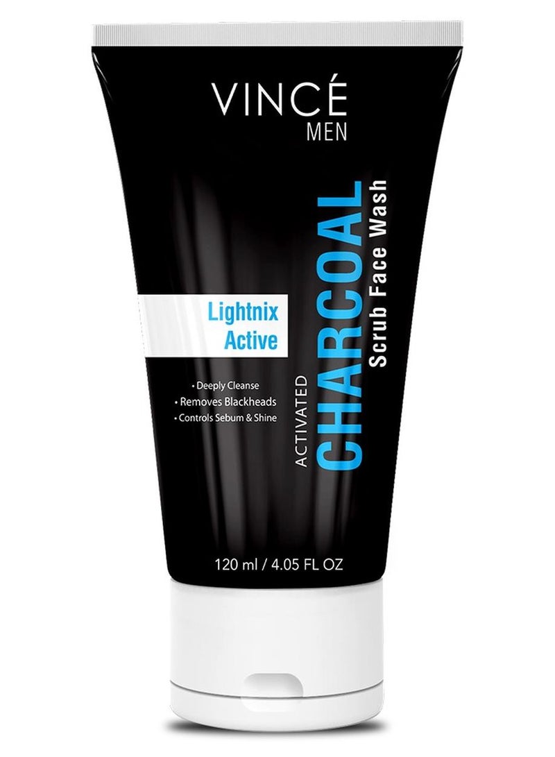 VINCE Charcoal Face Wash – Deep Cleanses, Exfoliates Dead Skin, and Reduces Blackheads – Removes Dirt, Oil, and Impurities for a Clear, Glowing Complexion – 120ml - Image 1