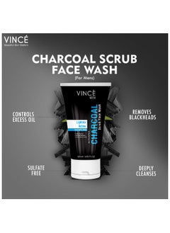 VINCE Charcoal Face Wash – Deep Cleanses, Exfoliates Dead Skin, and Reduces Blackheads – Removes Dirt, Oil, and Impurities for a Clear, Glowing Complexion – 120ml  - Image 4