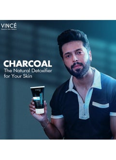 VINCE Charcoal Face Wash – Deep Cleanses, Exfoliates Dead Skin, and Reduces Blackheads – Removes Dirt, Oil, and Impurities for a Clear, Glowing Complexion – 120ml  - Image 3