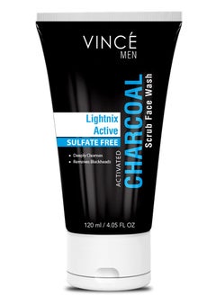 VINCE Charcoal Face Wash – Deep Cleanses, Exfoliates Dead Skin, and Reduces Blackheads – Removes Dirt, Oil, and Impurities for a Clear, Glowing Complexion – 120ml  - Image 1