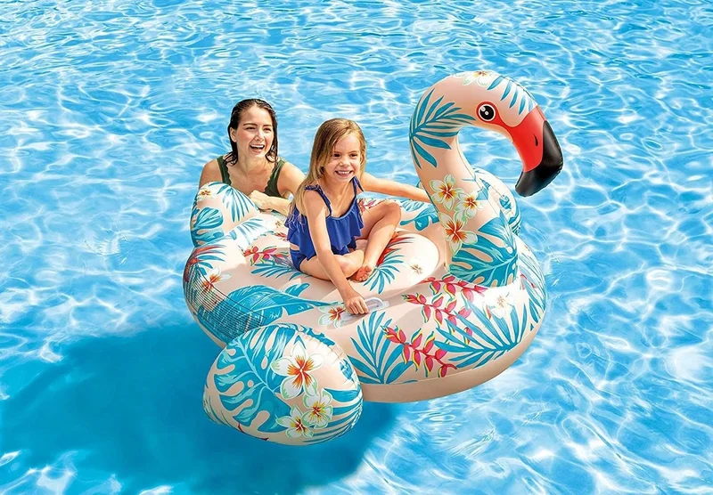 INTEX Tropical Flamingo Rider - Inflatable Floral Flamingo Rider - Sea Floral Flamingo - Pool Flamingo Rider 142X137X97 Cm.