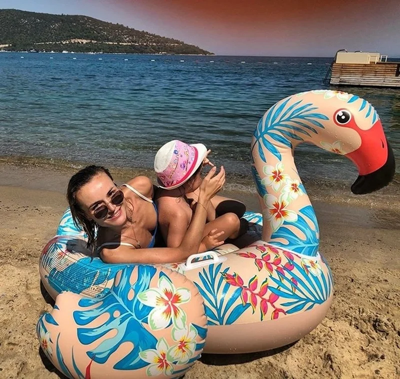INTEX Tropical Flamingo Rider - Inflatable Floral Flamingo Rider - Sea Floral Flamingo - Pool Flamingo Rider 142X137X97 Cm.