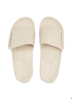 TOMMY HILFIGER Men's Strappy Hilfiger Pool Flip Flops - Polyester, Beige  - Image 3