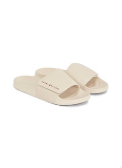 TOMMY HILFIGER Men's Strappy Hilfiger Pool Flip Flops - Polyester, Beige  - Image 4