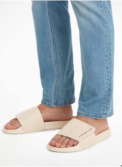 TOMMY HILFIGER Men's Strappy Hilfiger Pool Flip Flops - Polyester, Beige  - Image 2