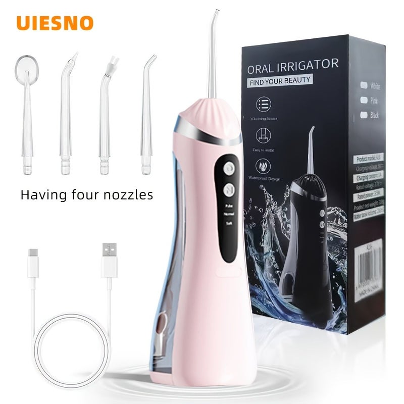 Portable USB Powered Electric Toothbrush White With 4 Replaceable Nozzles Multiple Modes Easy Operation Long Battery Life Large Capacity For Post Meal Dental Cleaning Gift For Friends - Image 4