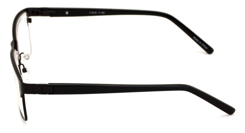 V.W.E. Men Premium Rectangle Metal with Plastic Temple Extra Large Reader - 152mm Wide Frame Reading Glasses (Black, 1.50) - Image 3